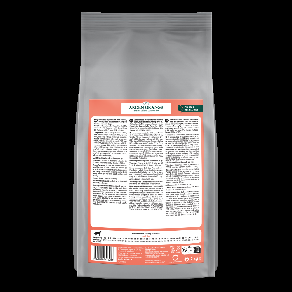 petspremium Arden Grange Adult Lachs & Superfoods Grainfree Trockenfutter 2 kg Letzte 2 Tage