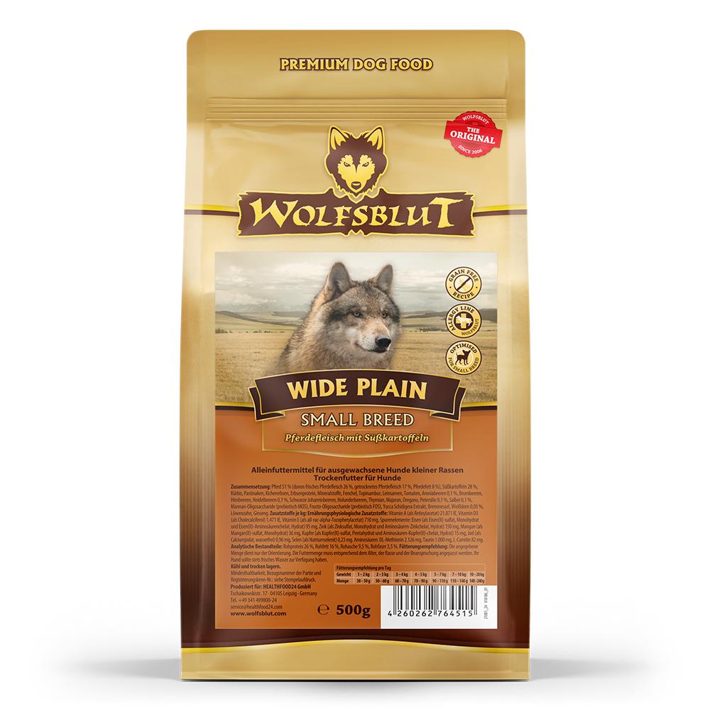 petspremium Wolfsblut Wide Plain - Pferdefleisch und Süßkartoffel Small Breed Trockenfutter 500 g Nur für heute