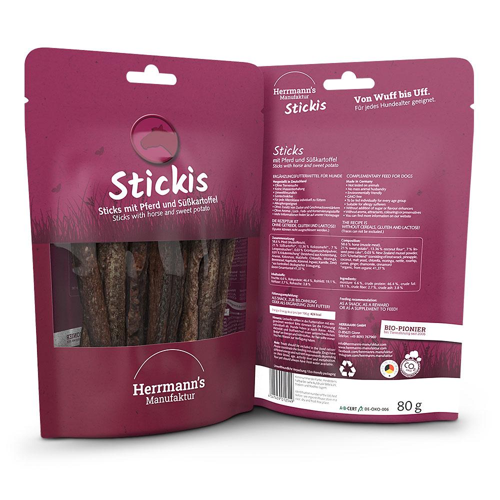petspremium Herrmann's Pferd mit Süßkartoffeln Stickis Snack 80 g Discount Store für neue Produkte
