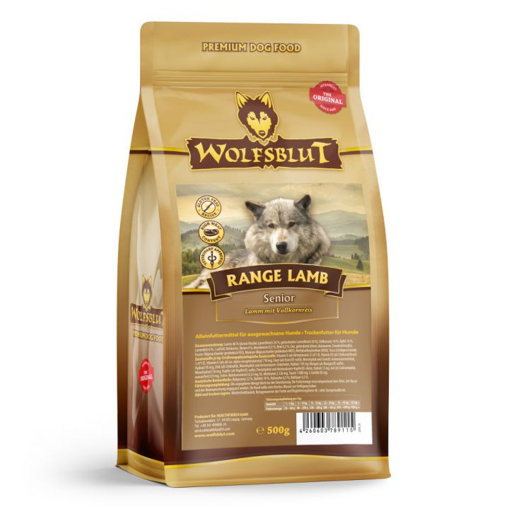 petspremium Wolfsblut Range Lamb - Lamm und Vollkornreis Senior Trockenfutter 500 g