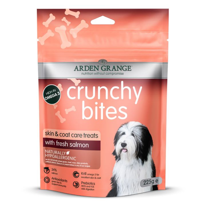 petspremium Arden Grange Crunchy Bites mit frischem Lachs Snack 225 g
