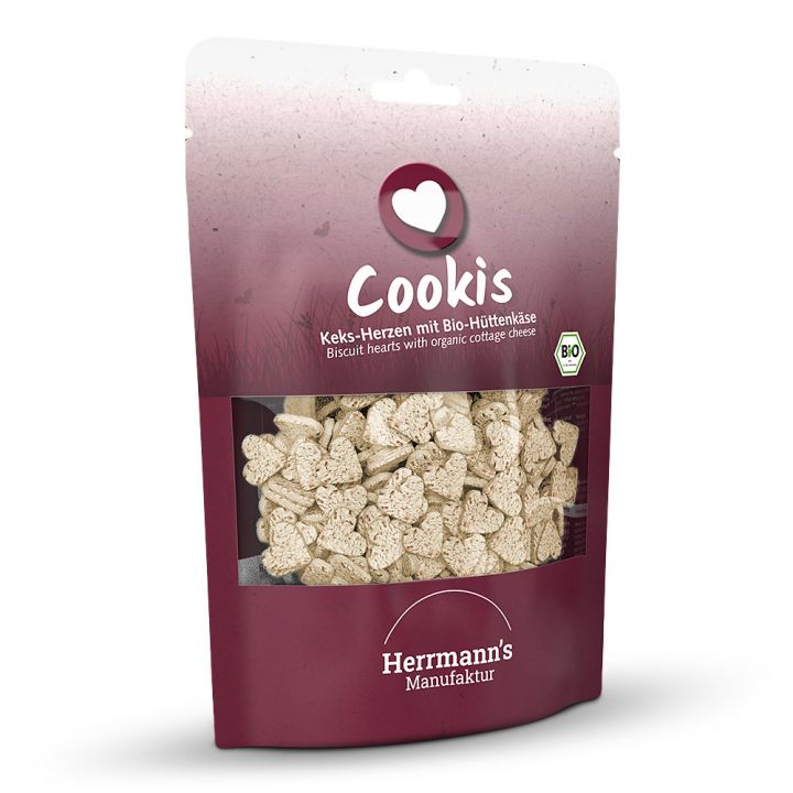petspremium Herrmann's Bio Hüttenkäseherzen Cookis Snack 100 g