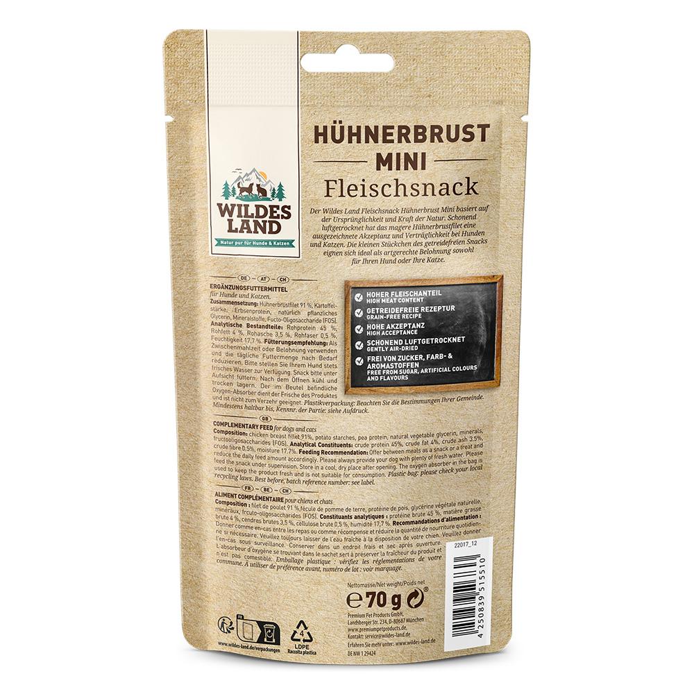petspremium Wildes Land Hühnerbrust Mini Fleischsnacks Snack 70 g Sonderangebot