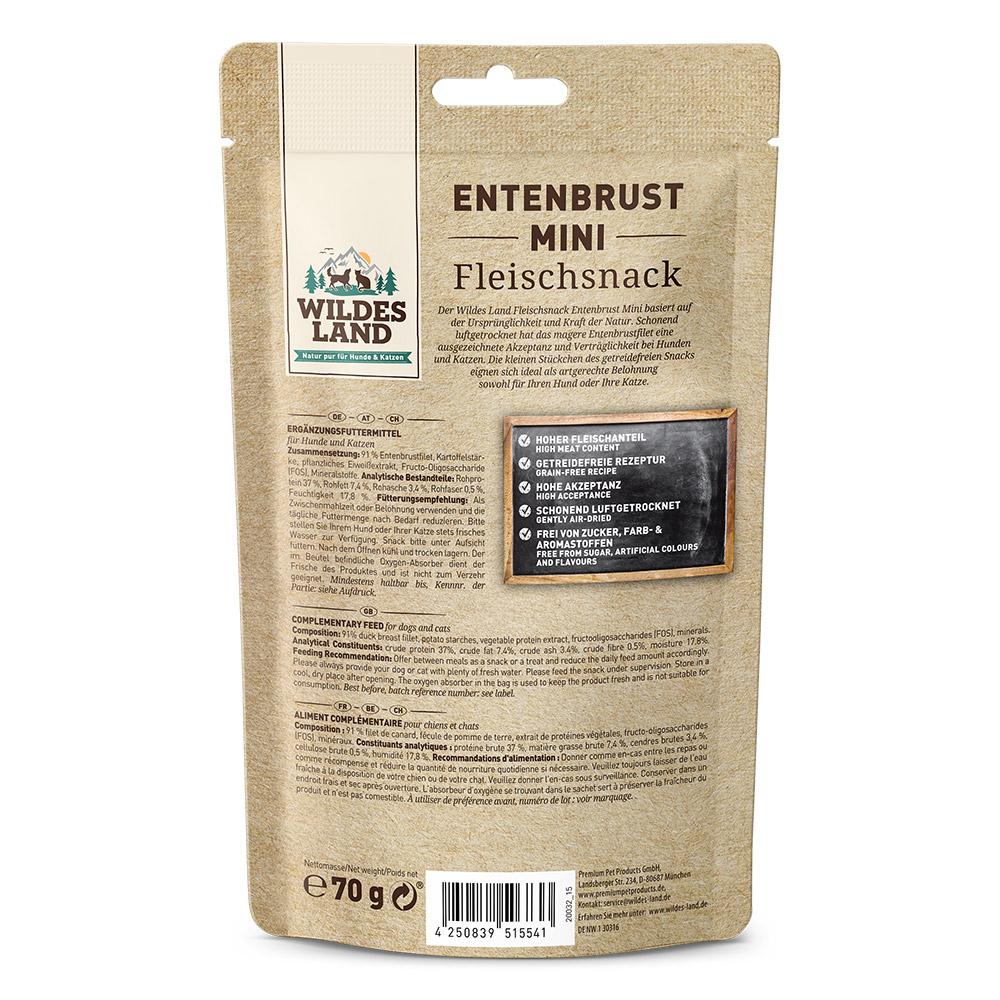petspremium Wildes Land Entenbrust Mini Fleischsnacks Snack 70 g Rabatt
