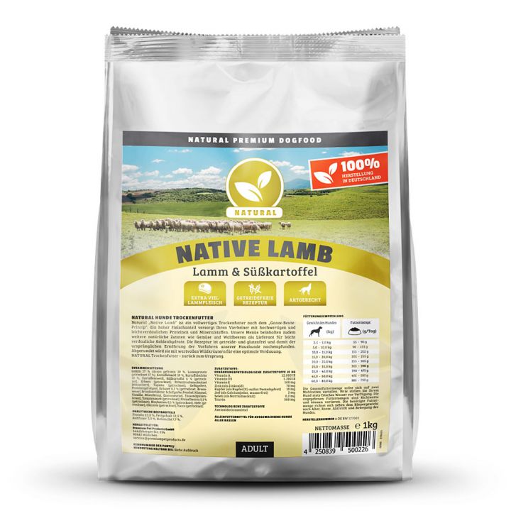 petspremium Natural Native Lamb Trockenfutter 1 kg Black Friday