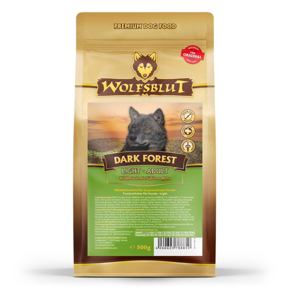 petspremium Wolfsblut Dark Forest - Wild und Süßkartoffel Light Trockenfutter 500 g Vatertagsangebot