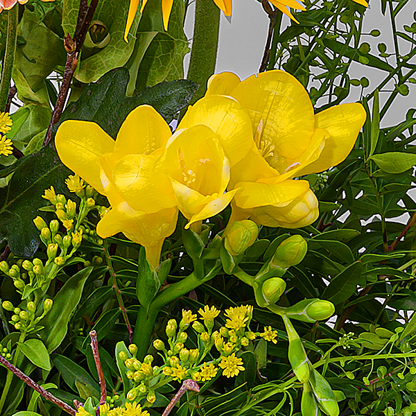 floraprima Blumenstrauß Süßer Traum mit Vase & Ferrero Giotto 3er