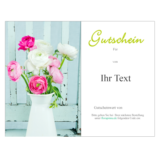 floraprima Gutschein „Mit den besten Wünschen“
