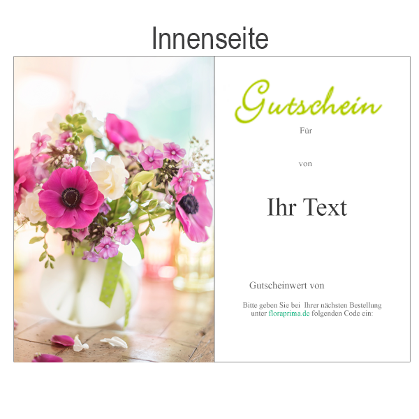 floraprima Gutschein „Ein Geschenk für Dich“