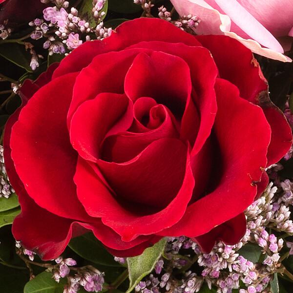 floraprima Rosenstrauß Harmony mit Vase & Ferrero Giotto 3er