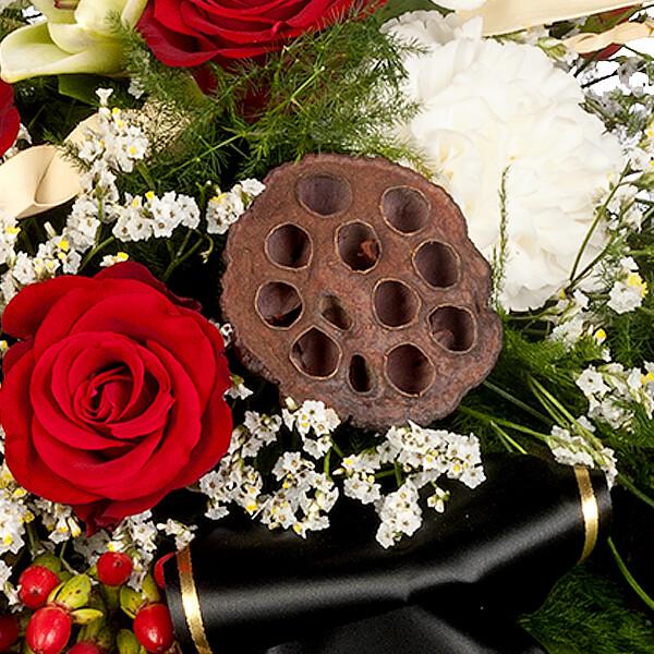 floraprima Trauerkranz mit roten Rosen und weißen Lilien Flash Sale