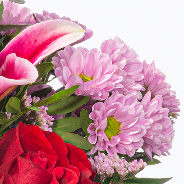 floraprima Blumenstrauß Mutterglück mit Vase & Ferrero Giotto 3er Begrenztes Angebot
