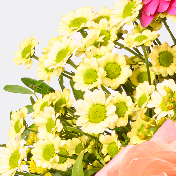 floraprima Blumenstrauß Beste Wünsche mit Vase & Ferrero Giotto 3er Saisonschlussverkauf