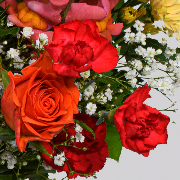 floraprima Premiumstrauß Die Beste mit Premiumvase & Ferrero Giotto 3er