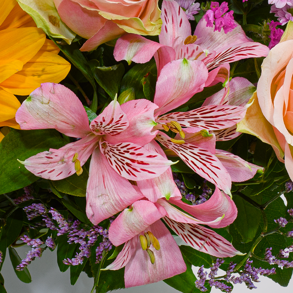 floraprima Blumenstrauß Fabelhaft mit Vase & Ferrero Giotto 3er