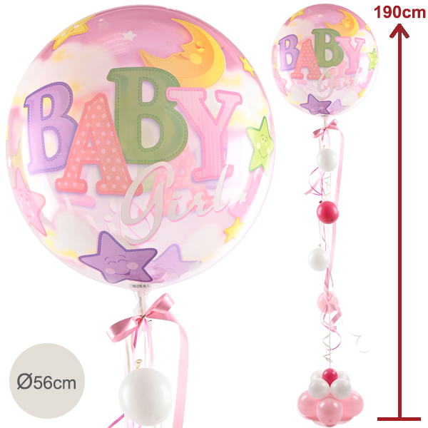 floraprima Riesenballon-Präsent Baby Girl (190 cm)