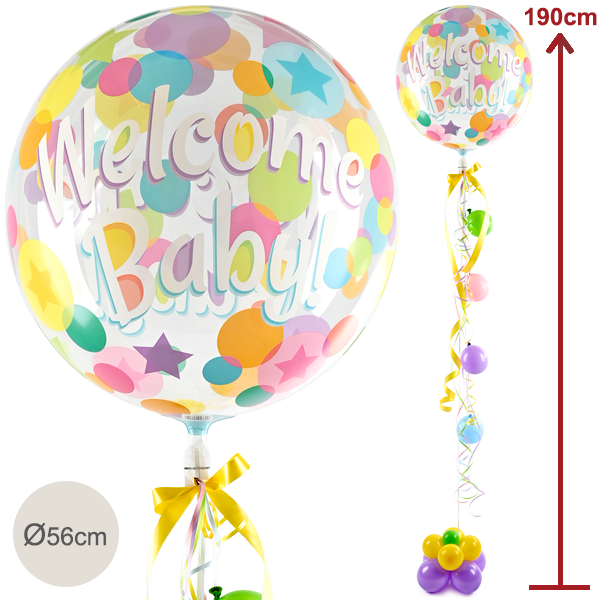 floraprima Riesenballon-Präsent Welcome Baby (190 cm) Kostenloser Versand