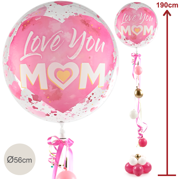 floraprima Riesenballon-Präsent „Love You Mom“ (190 cm) Preisnachlass