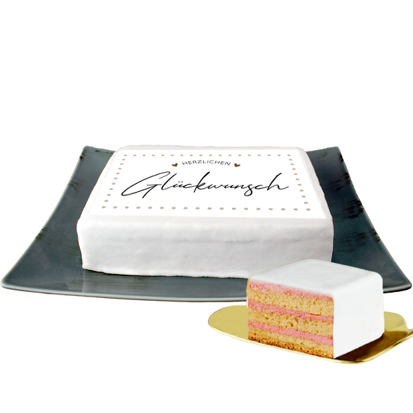 floraprima Biskuittorte „Herzlichen Glückwunsch“ Sonderangebot der Fabrik