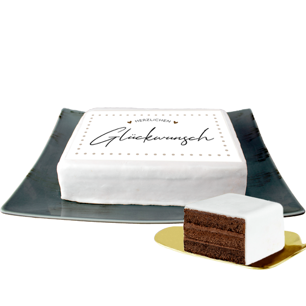 floraprima Biskuittorte „Herzlichen Glückwunsch“ Sonderangebot der Fabrik