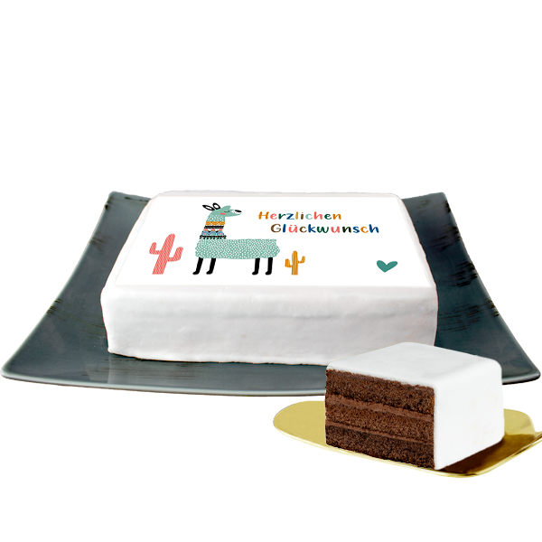 floraprima Biskuittorte „Herzlichen Glückwunsch" mit Lama Nur noch ein Tag übrig