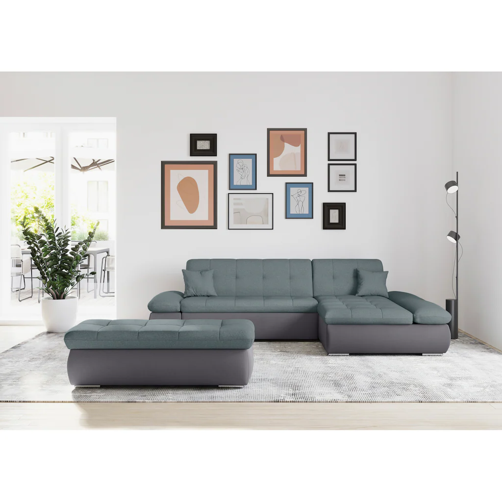 DOMO collection Ecksofa »Moric B/T/H 300/172/80 cm auch in Cord L-Form« XXL-Format wahlweise auch mit Bettfunktion und Armverstellung kaufen Begrenzt auf 3 Tage
