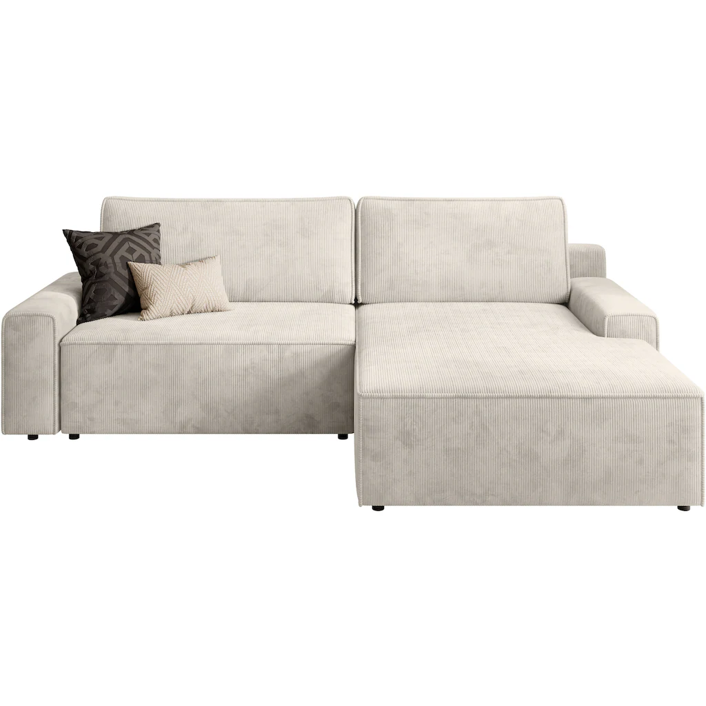 TRENDMANUFAKTUR Ecksofa »Challenge Schlafsofa mit Bettkasten Couch in L-Form Breite 245 cm« Recamiere beidseitig montierbar mit Bettfunktion trendiger Cordstoff kaufen Angebote