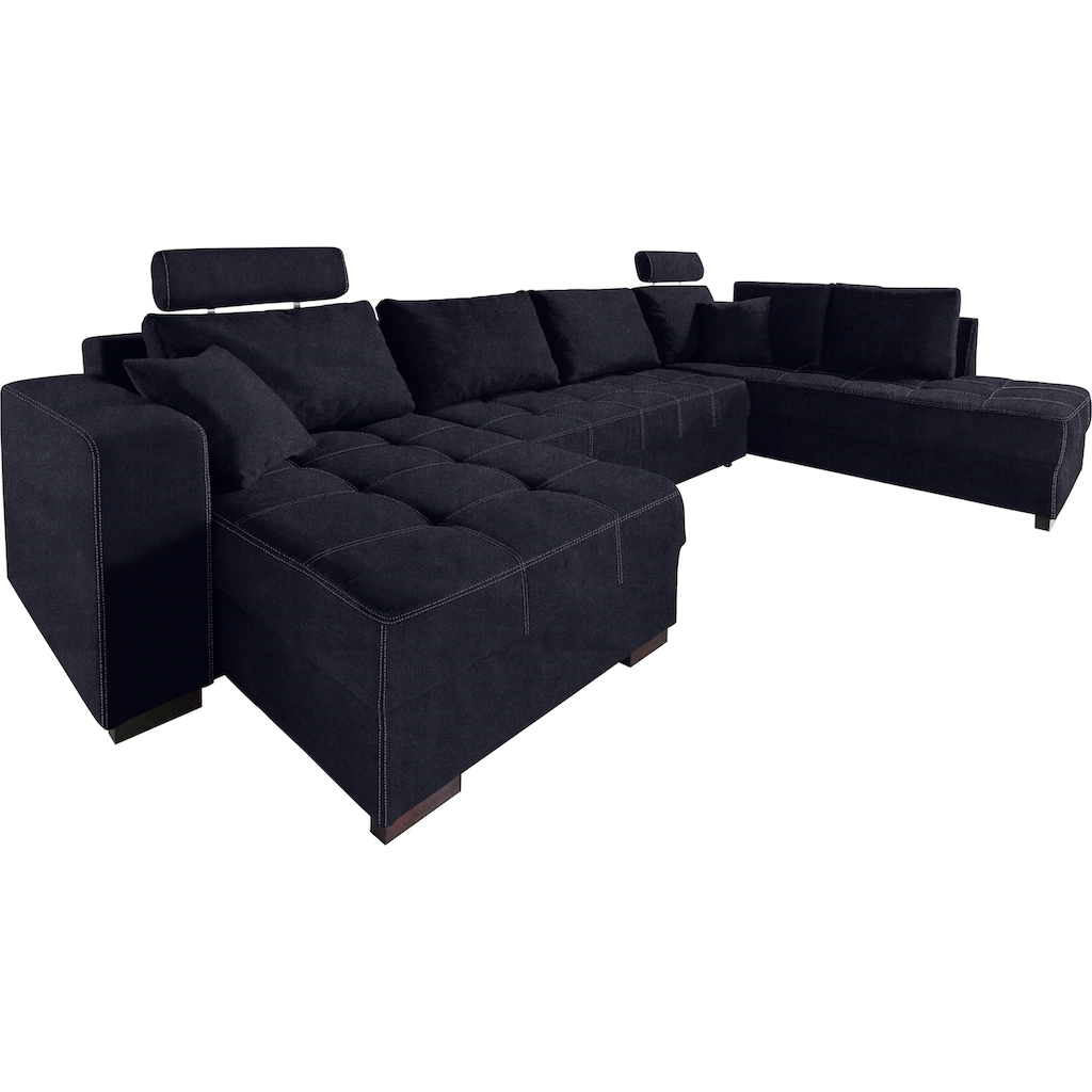 Jockenhöfer Gruppe Wohnlandschaft Antego inklusive Bettfunktion Bettkasten und 2 Kopfstützen kaufen Begrenztes Angebot