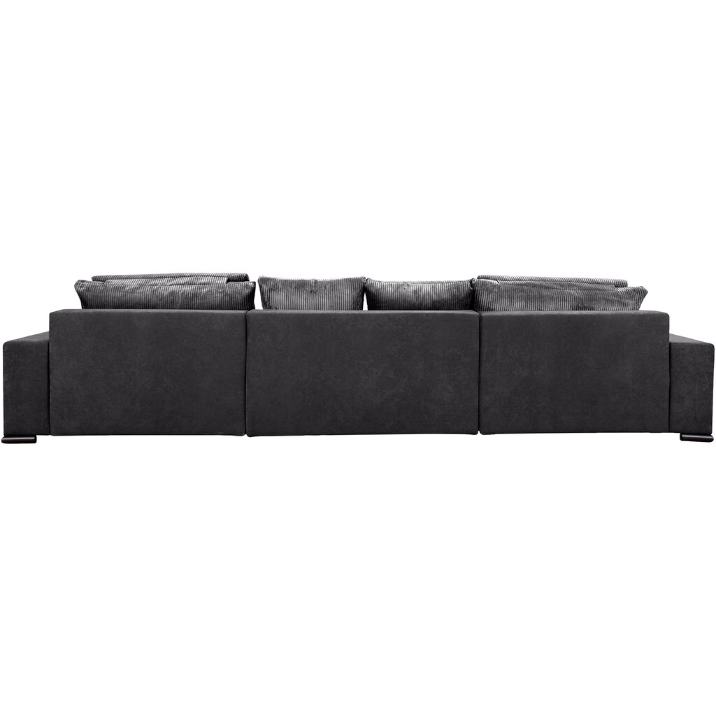 COLLECTION AB Wohnlandschaft »XXXL-Josy Relax U-Form Breite 352 cm mit 2 gleich großen Recamieren« inkl. Bettfunktion Bettkasten mit 4 Rückenkissen in zwei Größen Preisnachlass