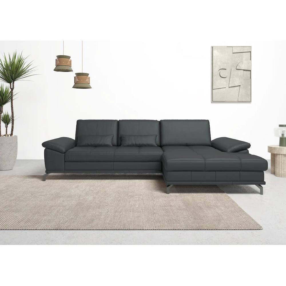 Places of Style Ecksofa Costello mit Sitztiefenverstellung und Armlehnfunktion incl. 3 Nierenkissen kaufen Osterangebot