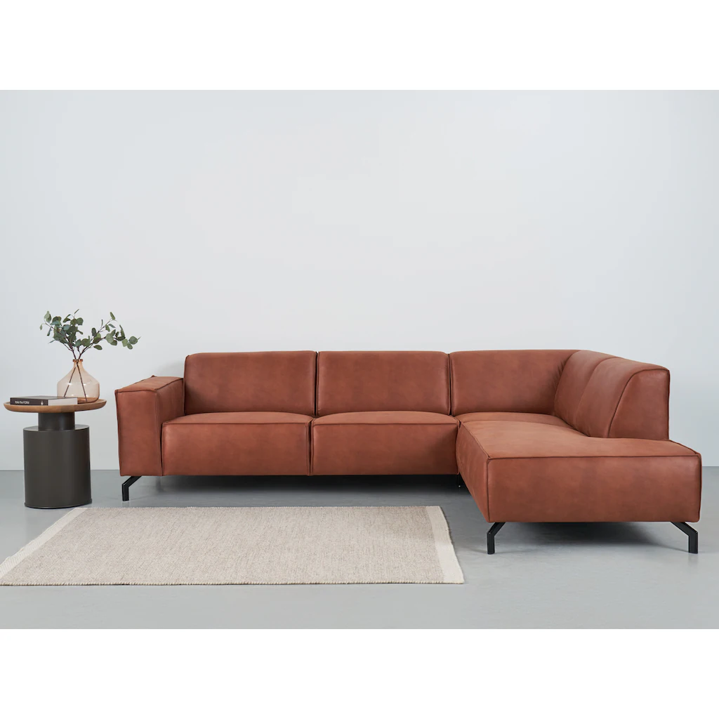 Places of Style Ecksofa Lorcan in Lederoptik oder Strukturstoff lieferbar kaufen Muttertagsangebot