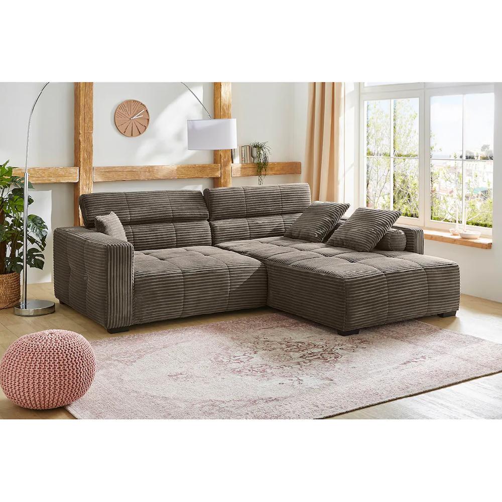Jockenhöfer Gruppe Ecksofa »Severino L-Form im Big-Sofa-Style« mit Kopfteilverstellung rechts/links montierbar Wellenfederung kaufen Vatertagsangebot