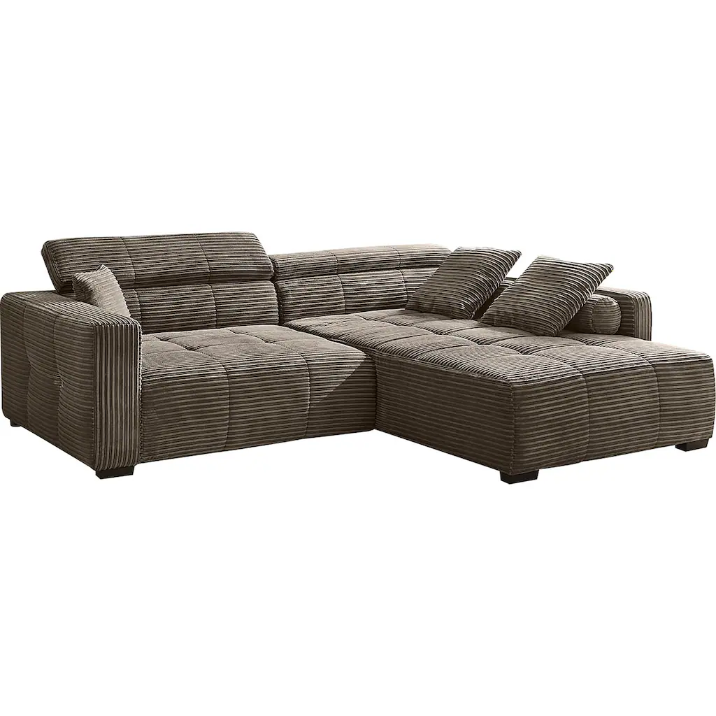Jockenhöfer Gruppe Ecksofa »Severino L-Form im Big-Sofa-Style« mit Kopfteilverstellung rechts/links montierbar Wellenfederung kaufen Vatertagsangebot