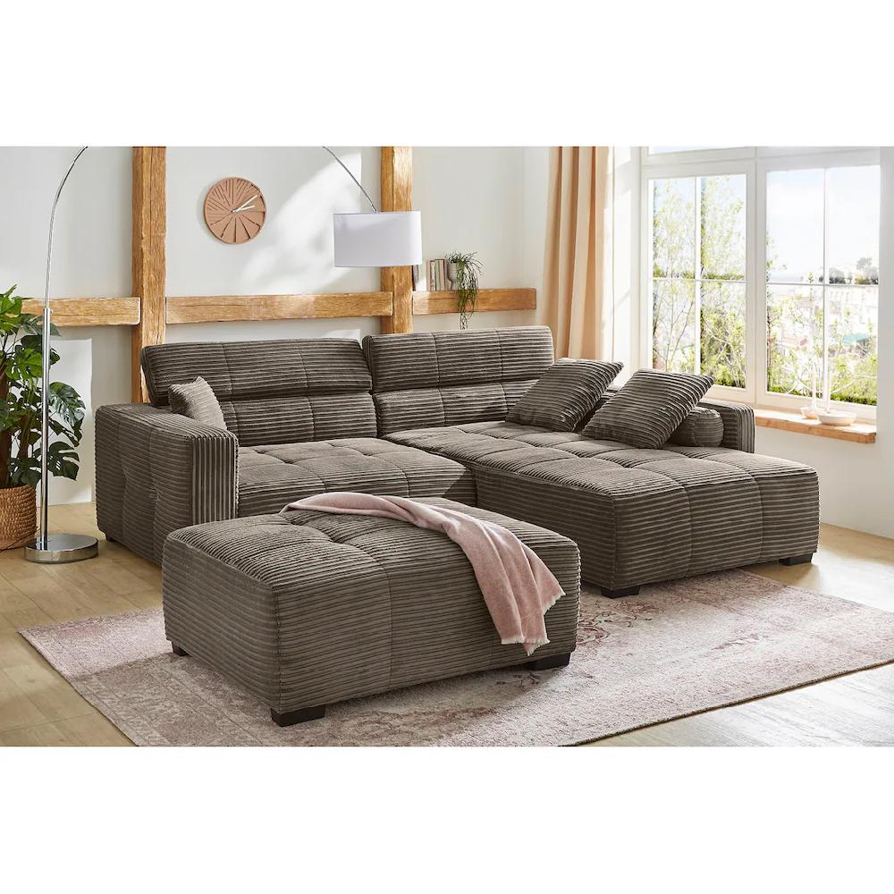 Jockenhöfer Gruppe Ecksofa »Severino L-Form im Big-Sofa-Style« mit Kopfteilverstellung rechts/links montierbar Wellenfederung kaufen Vatertagsangebot