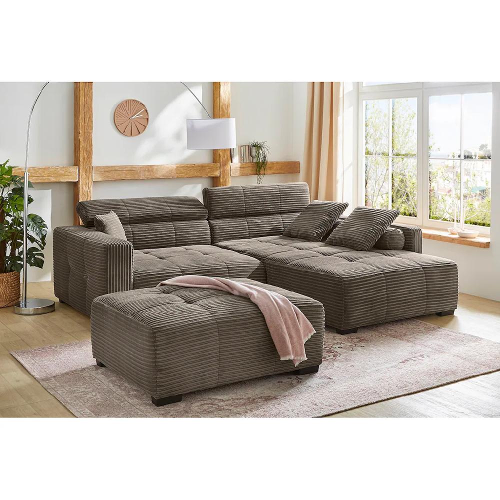 Jockenhöfer Gruppe Ecksofa »Severino L-Form im Big-Sofa-Style« mit Kopfteilverstellung rechts/links montierbar Wellenfederung kaufen Vatertagsangebot