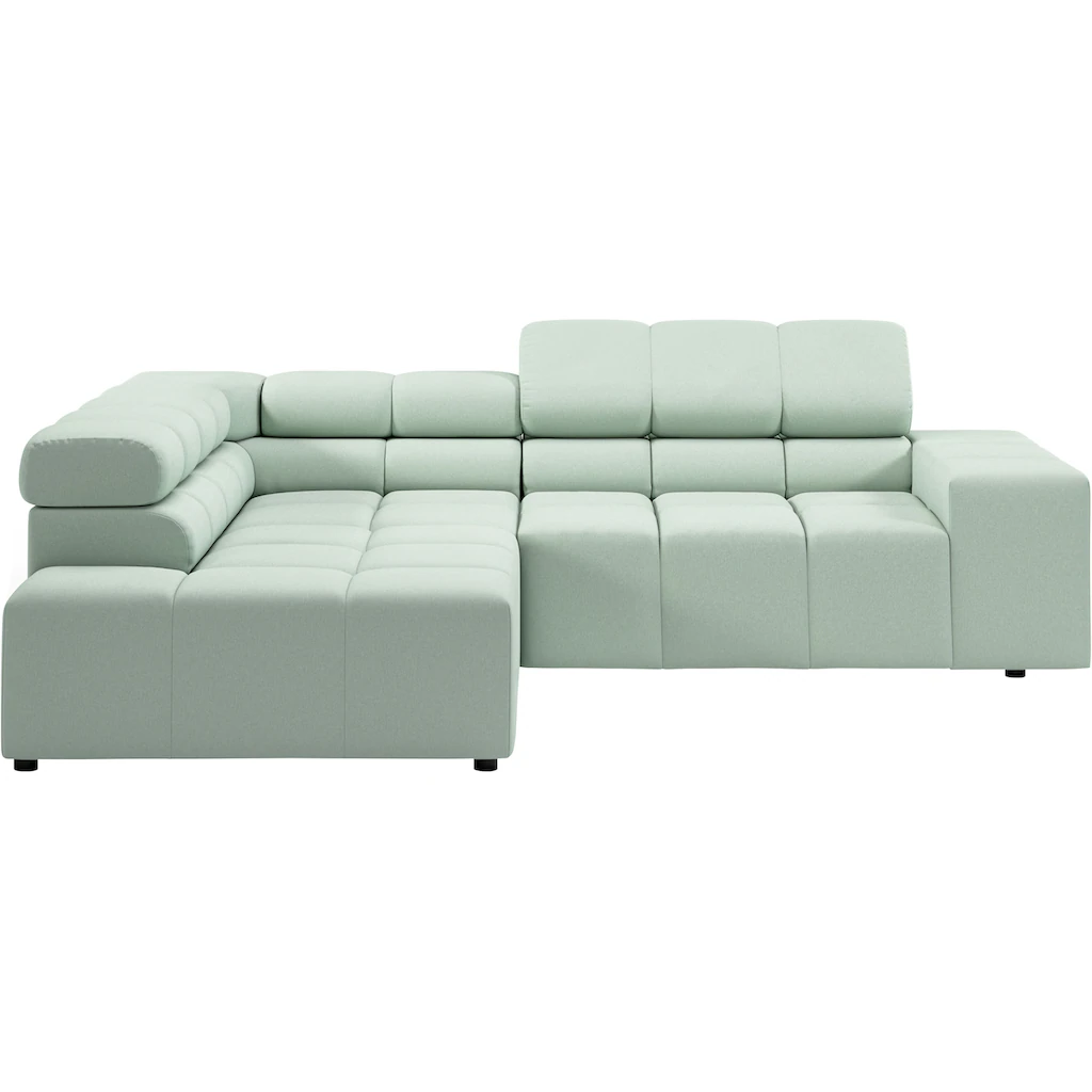 INOSIGN Ecksofa »Ancona incl. Kopfteilverstellung + 3 Zierkissen L-Form « wahlweise motorische Sitztiefenverstellung B/T(H: 249/215/70 cm kaufen Top Angebot