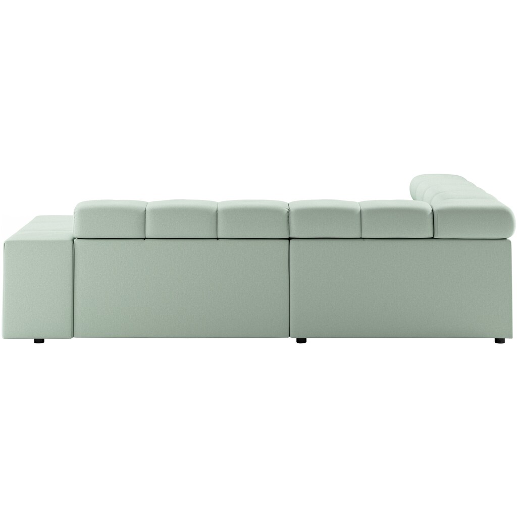 INOSIGN Ecksofa »Ancona incl. Kopfteilverstellung + 3 Zierkissen L-Form « wahlweise motorische Sitztiefenverstellung B/T(H: 249/215/70 cm kaufen Top Angebot