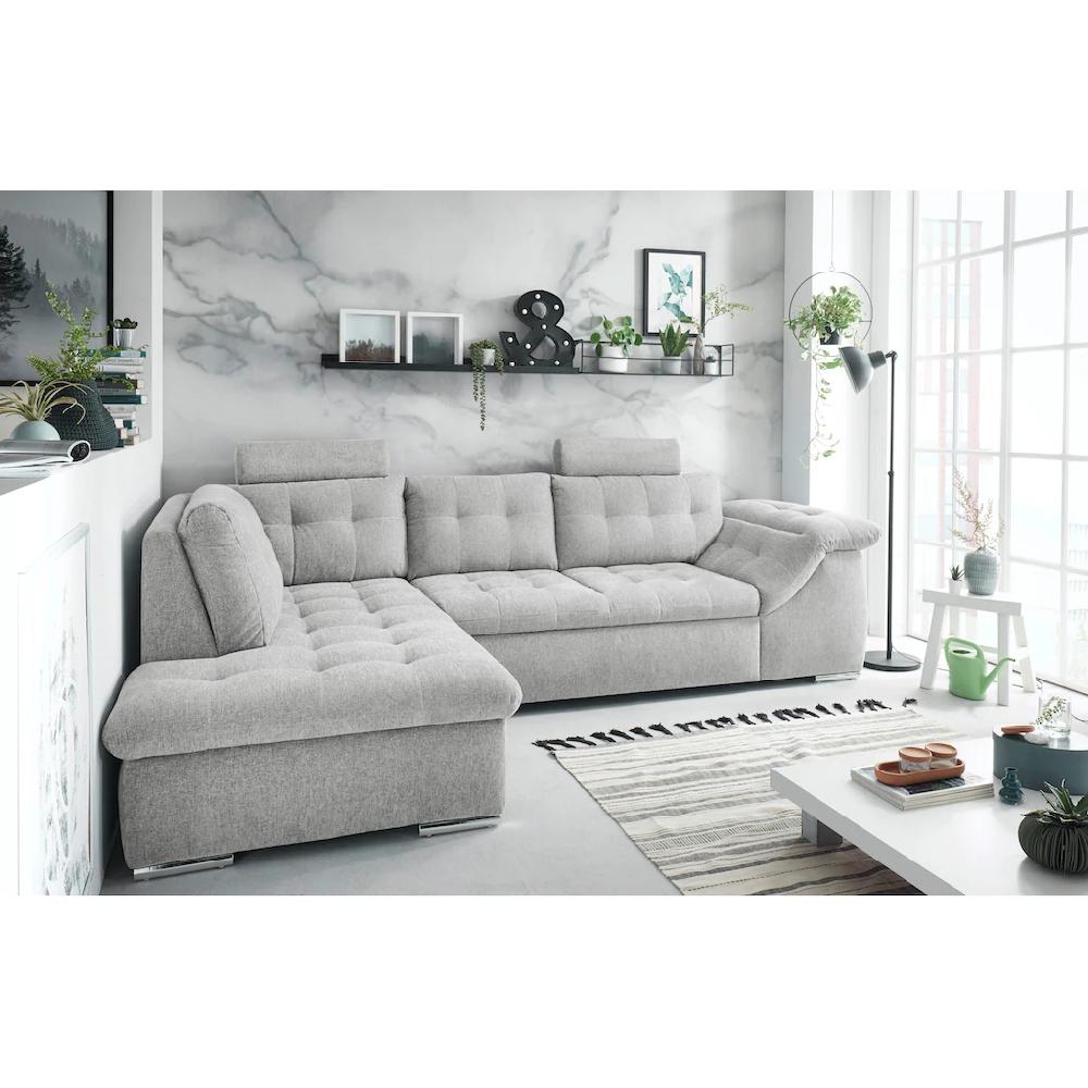 ED EXCITING DESIGN Ecksofa Oman mit Bettfunktion Bettkasten Armteilverstellung und Kopfstützen kaufen Zeitlich begrenztes Angebot