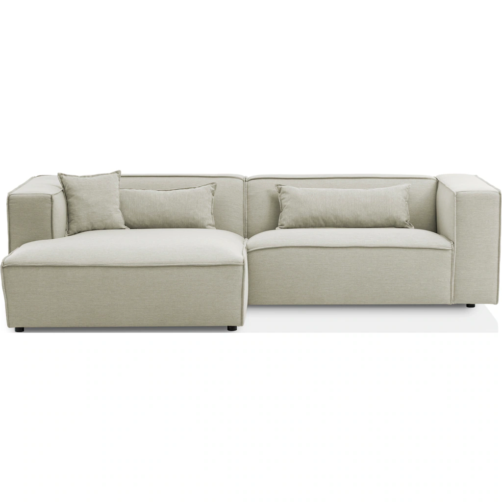 LeGer Home by Lena Gercke Ecksofa »PIARA mit Kedernaht in Cord oder Leinenoptik moderne Couch in L-Form« wahlweise Ottomane rechts/links schwarze Füße bequemer Sitzkomfort kaufen Exklusive Angebote