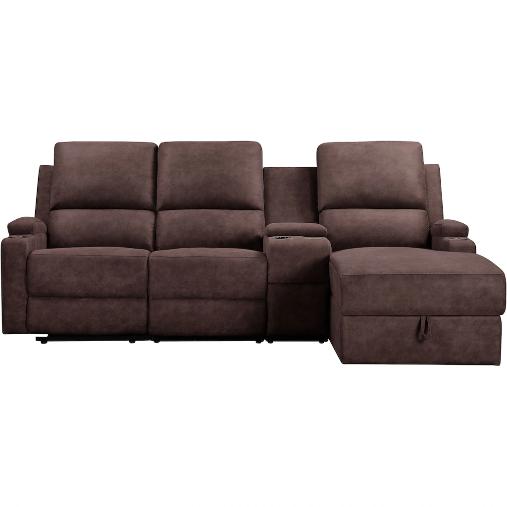 Home affaire Ecksofa »Napori Multimediasofa 3er Kinosessel XXL L-Form « Kinosofa mit Relaxfunktion Getränkehalter Staufach und Staukasten kaufen Blitzangebot