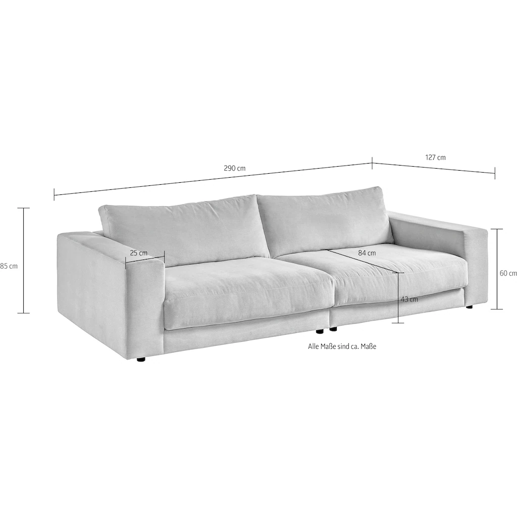 Places of Style Big-Sofa »Enisa legere Polsterung B/T/H: 290/127/85 cm« Zeitloses und stylisches Loungemöbel in Fein- und Breitcord kaufen Tägliche Deals