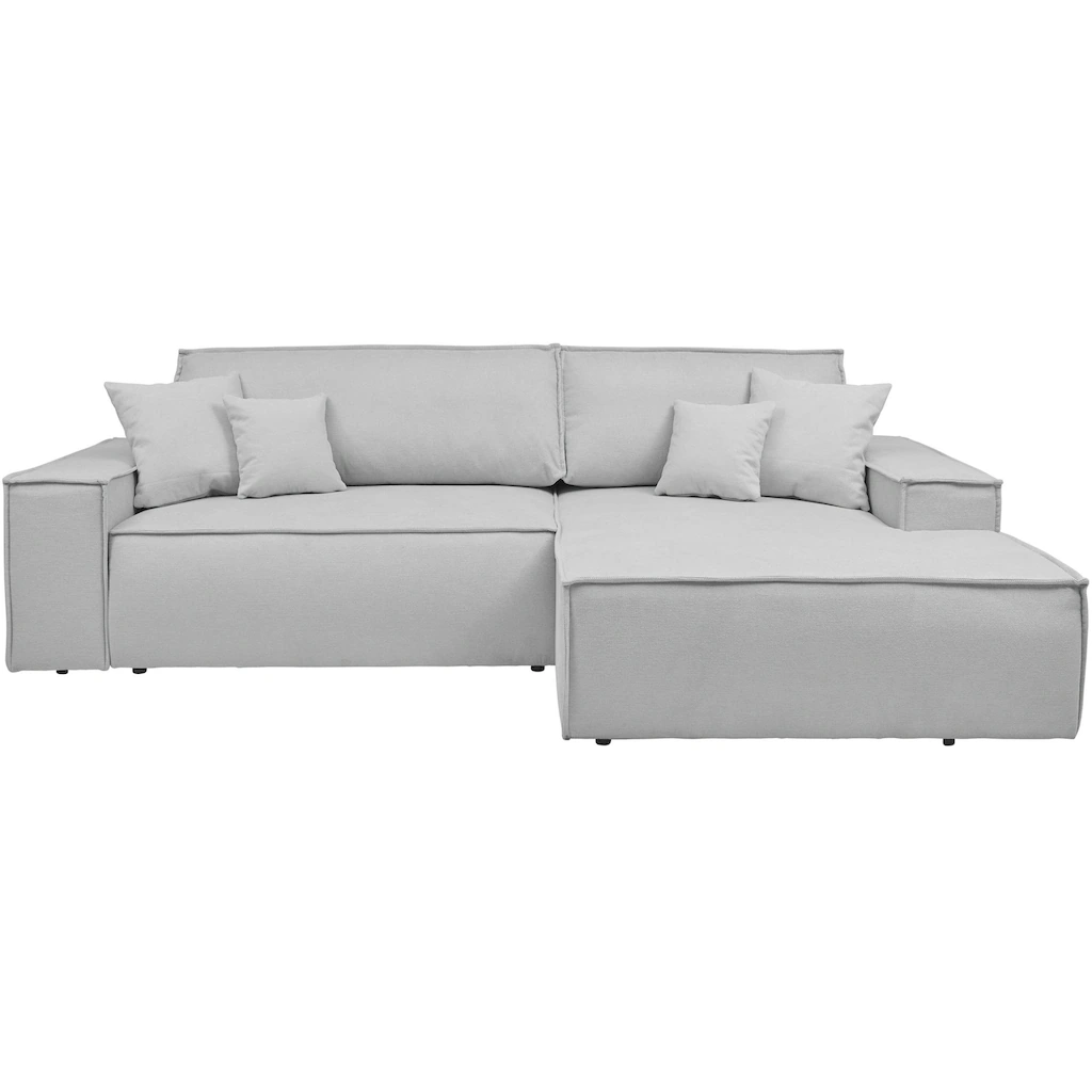 andas Ecksofa »Finnley Schlafsofa 267 cm in Bouclé u. Struktur fein L-Form « Schlaffunktion m. Bettkasten (136/210 cm) Bouclé Struktur kaufen Wochenangebot