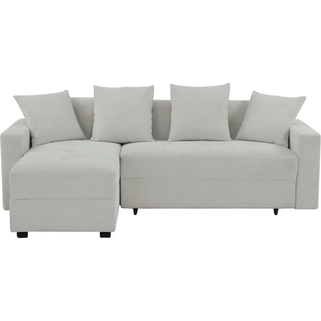 INOSIGN Ecksofa »KILLAM 217 cm L-Form mit Schlaffunktion u. Bettkasten« Recamiere rechts / links montierbar in Cord und Webstoff kaufen Kostenlose Rückgabe