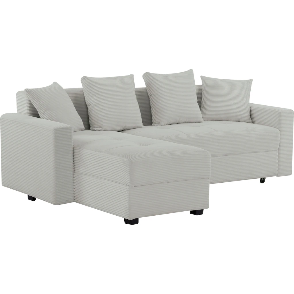 INOSIGN Ecksofa »KILLAM 217 cm L-Form mit Schlaffunktion u. Bettkasten« Recamiere rechts / links montierbar in Cord und Webstoff kaufen Kostenlose Rückgabe