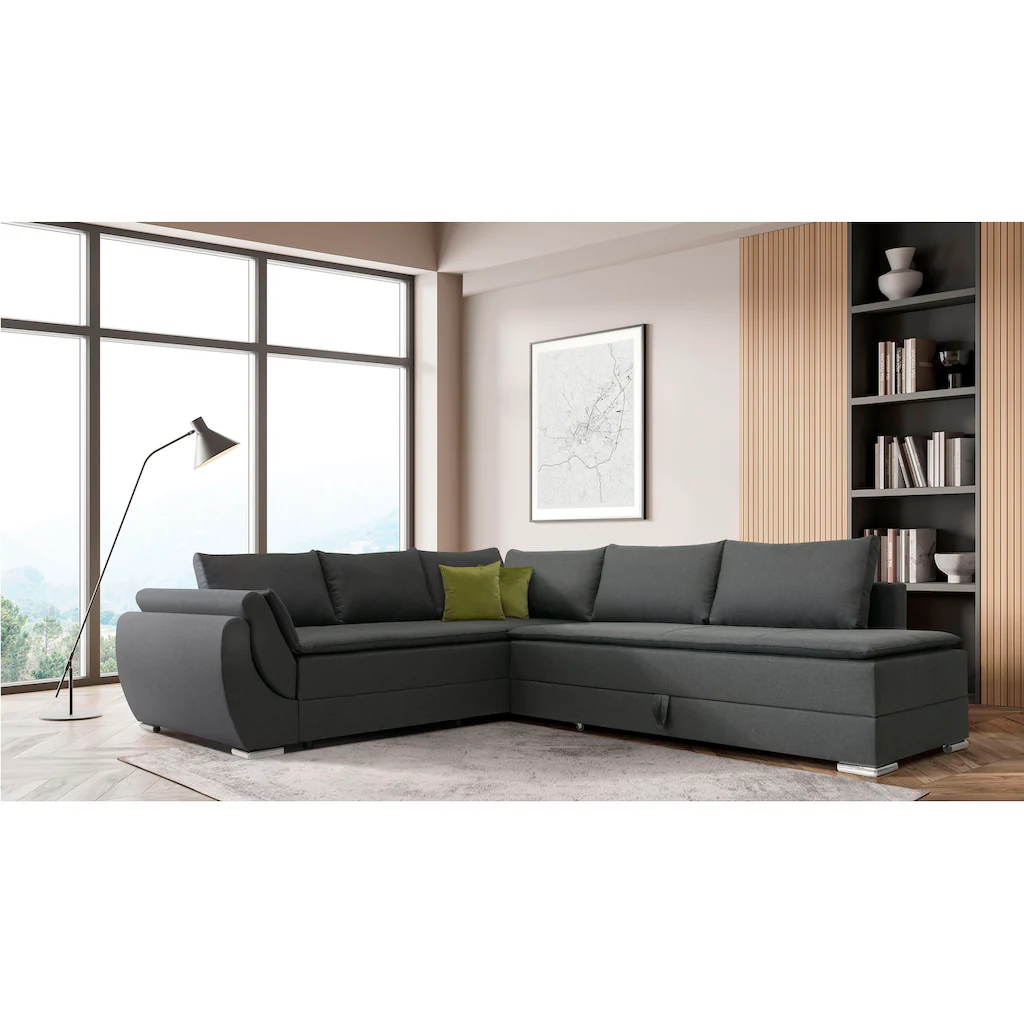 INOSIGN Ecksofa »Göteborg« mit Boxspring-Bettfunktion und Bettkasten Dauerschlaffunktion Topper kaufen Neueste Stile