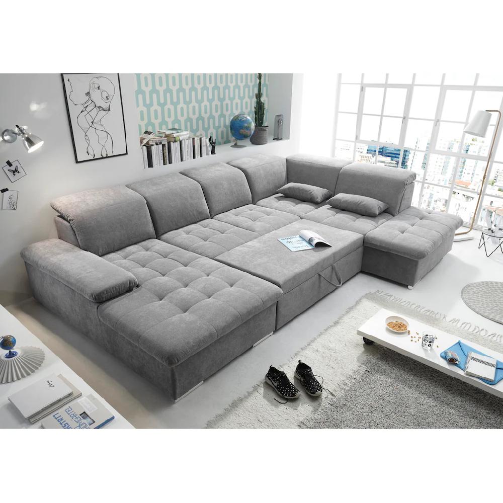 ED EXCITING DESIGN Wohnlandschaft Wayne mit Bettfunktion Bettkasten und Nierenkissen. 1 Armteil- und 5 Kopfteilverstellungen kaufen Letzter Tag