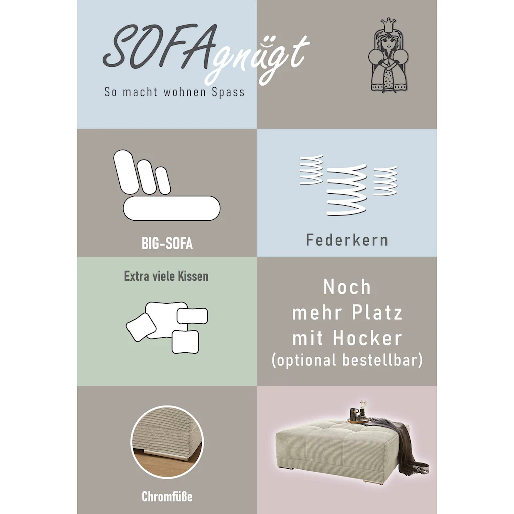 Jockenhöfer Gruppe Big-Sofa Moldau Inklusive loser Rücken- und Zierkissen kaufen Bis zu 65% Rabatt
