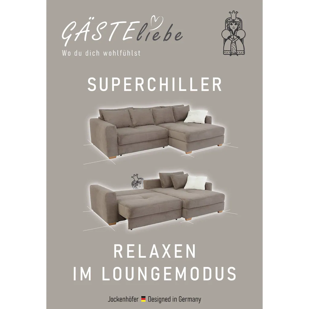 Jockenhöfer Gruppe Ecksofa Kampen mit Bettfunktion und Bettkasten kaufen Sonderangebot der Fabrik