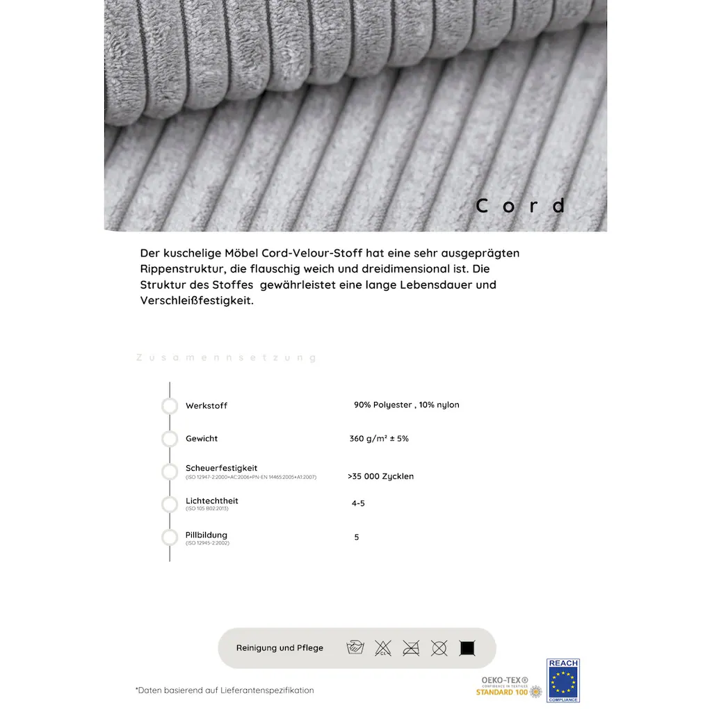 Home affaire Big-Sofa »Soft&Cosy XL - Breite 246 cm« Mega-Sofa in Cord Federkern-Polsterung kaufen Bis zu 55% Rabatt