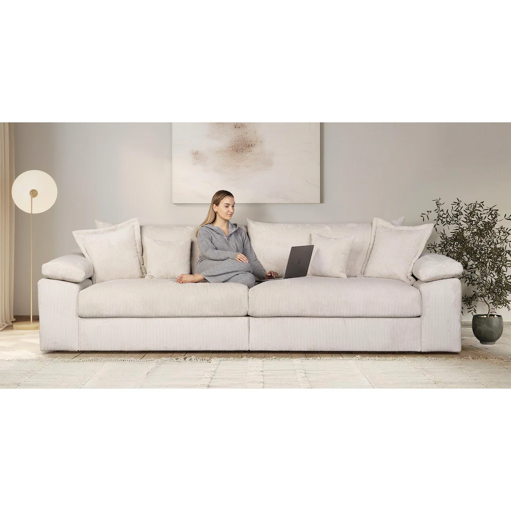 Home affaire Big-Sofa »Soft&Cosy XXL - Breite 303 cm« Mega-Sofa in Cord Federkern-Polsterung kaufen Nur noch ein Tag übrig